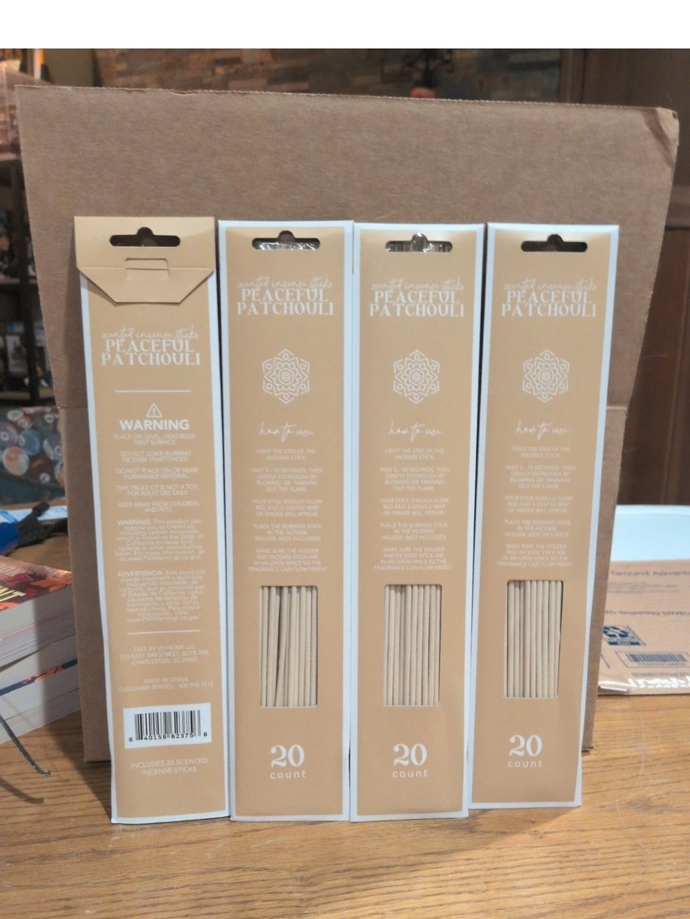 4 Pk 20ct Peaceful Patchouli Insence Sticks